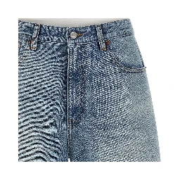 Blue Cotton Bermuda Shorts