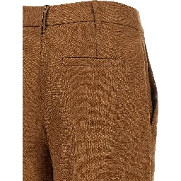 Brown Linen Bermuda Shorts