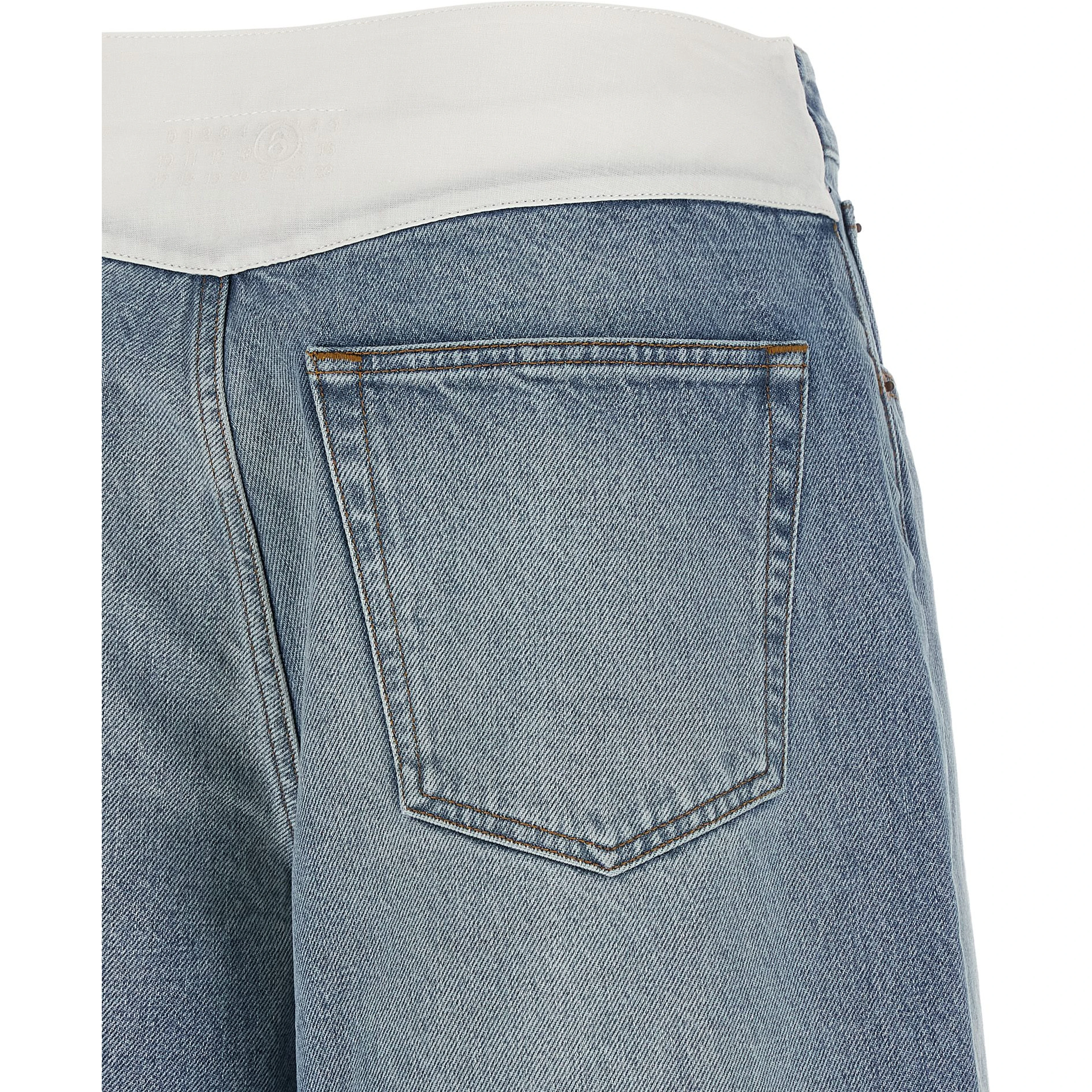 Blue Cotton Bermuda Shorts