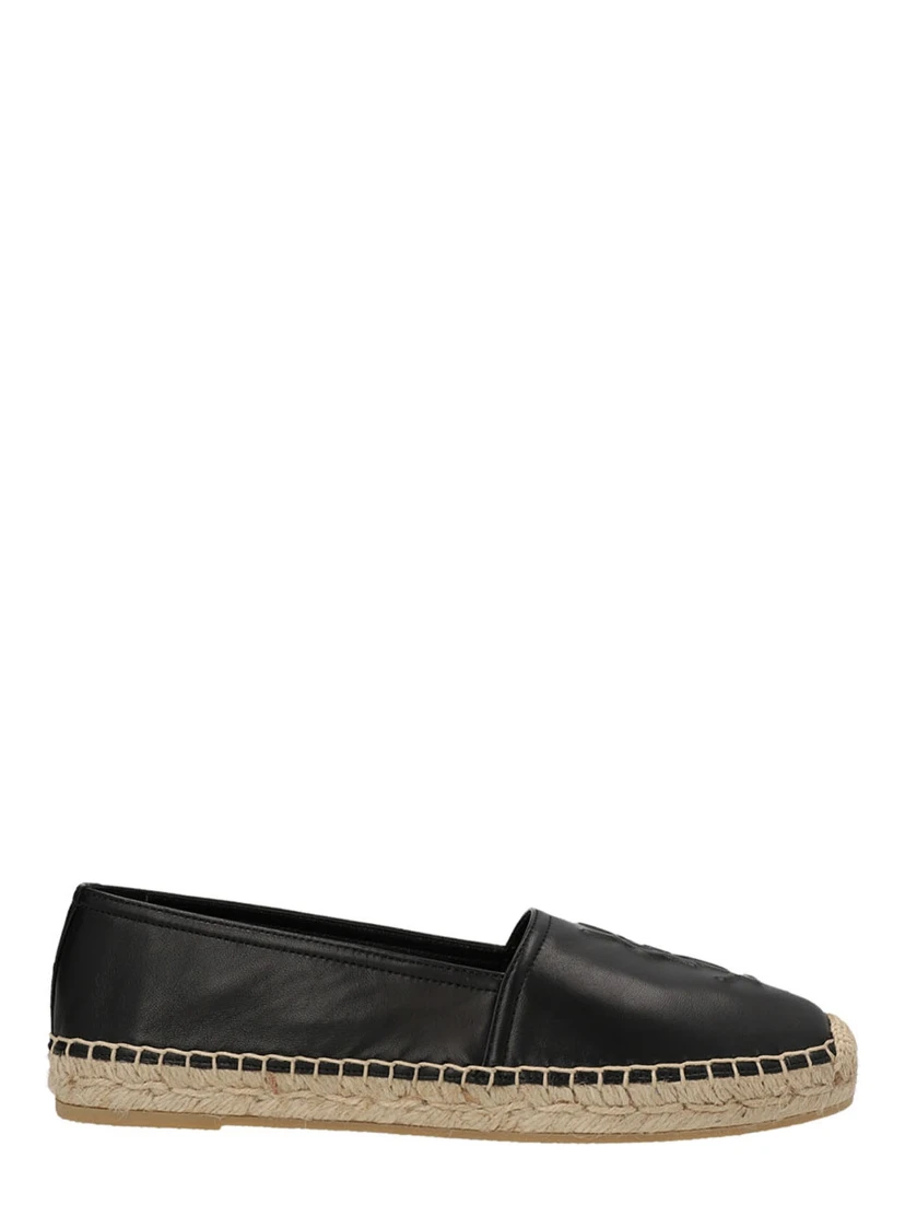 Black Lamb Leather Espadrilles