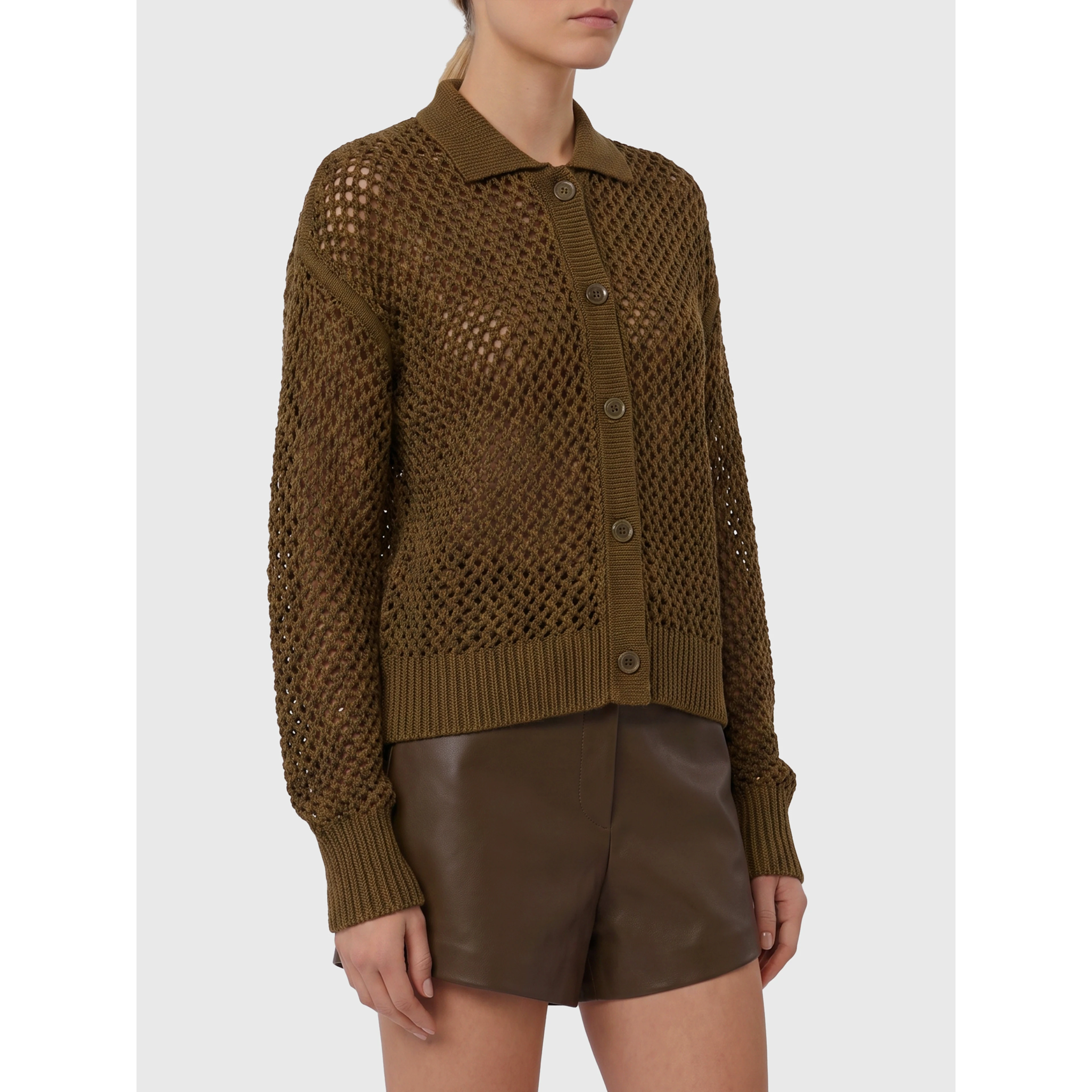 Film cotton cord cardigan