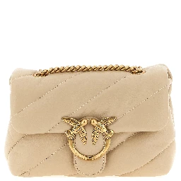 Beige Lambskin Crossbody Bag