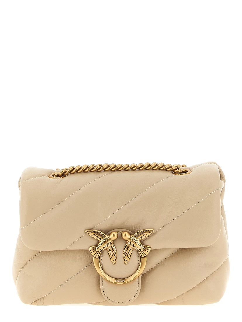 Beige Lambskin Crossbody Bag