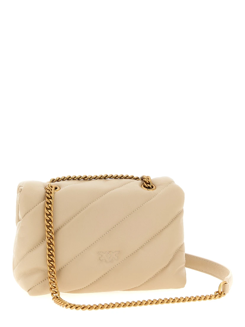 Beige Lambskin Crossbody Bag