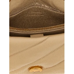 Beige Lambskin Crossbody Bag