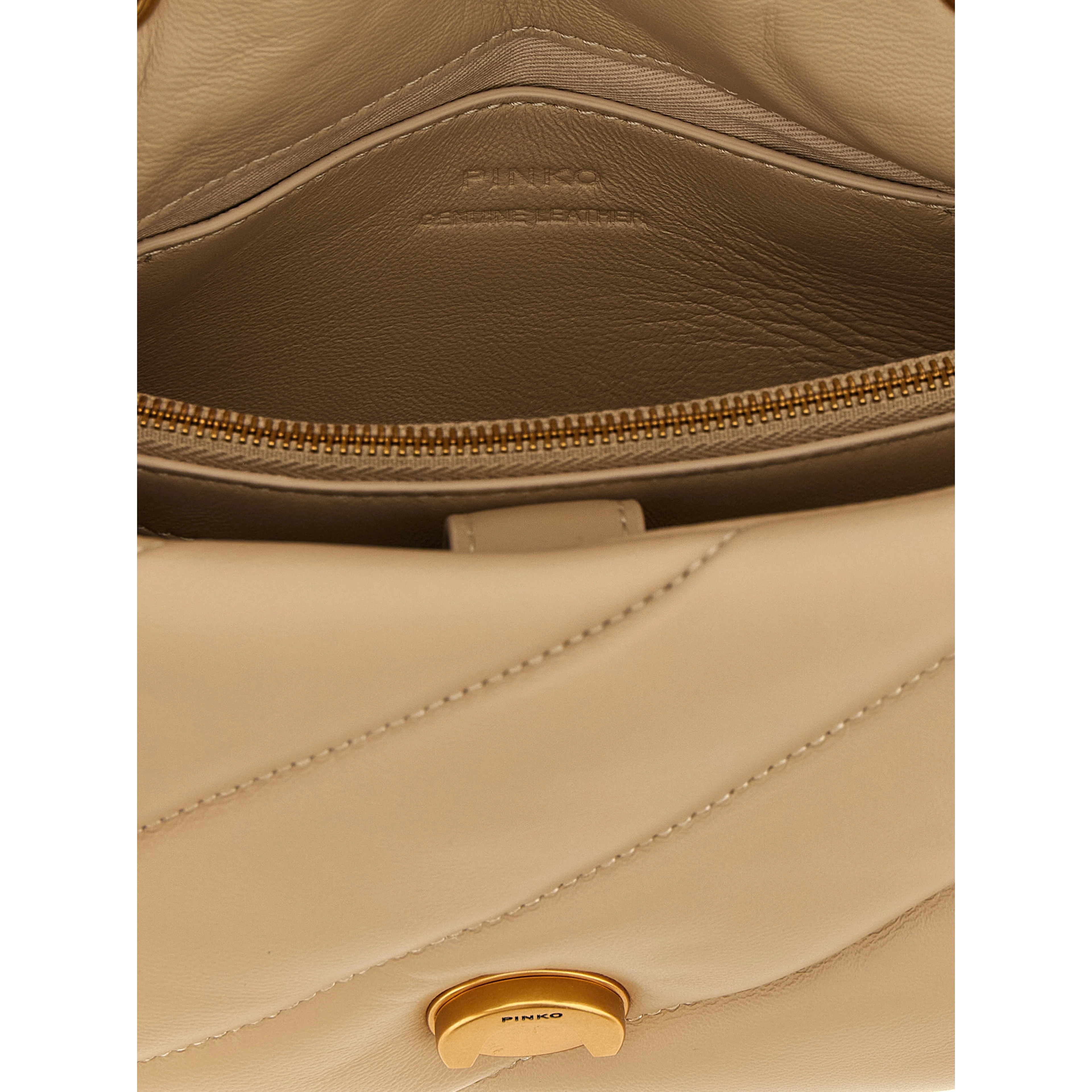 Beige Lambskin Crossbody Bag
