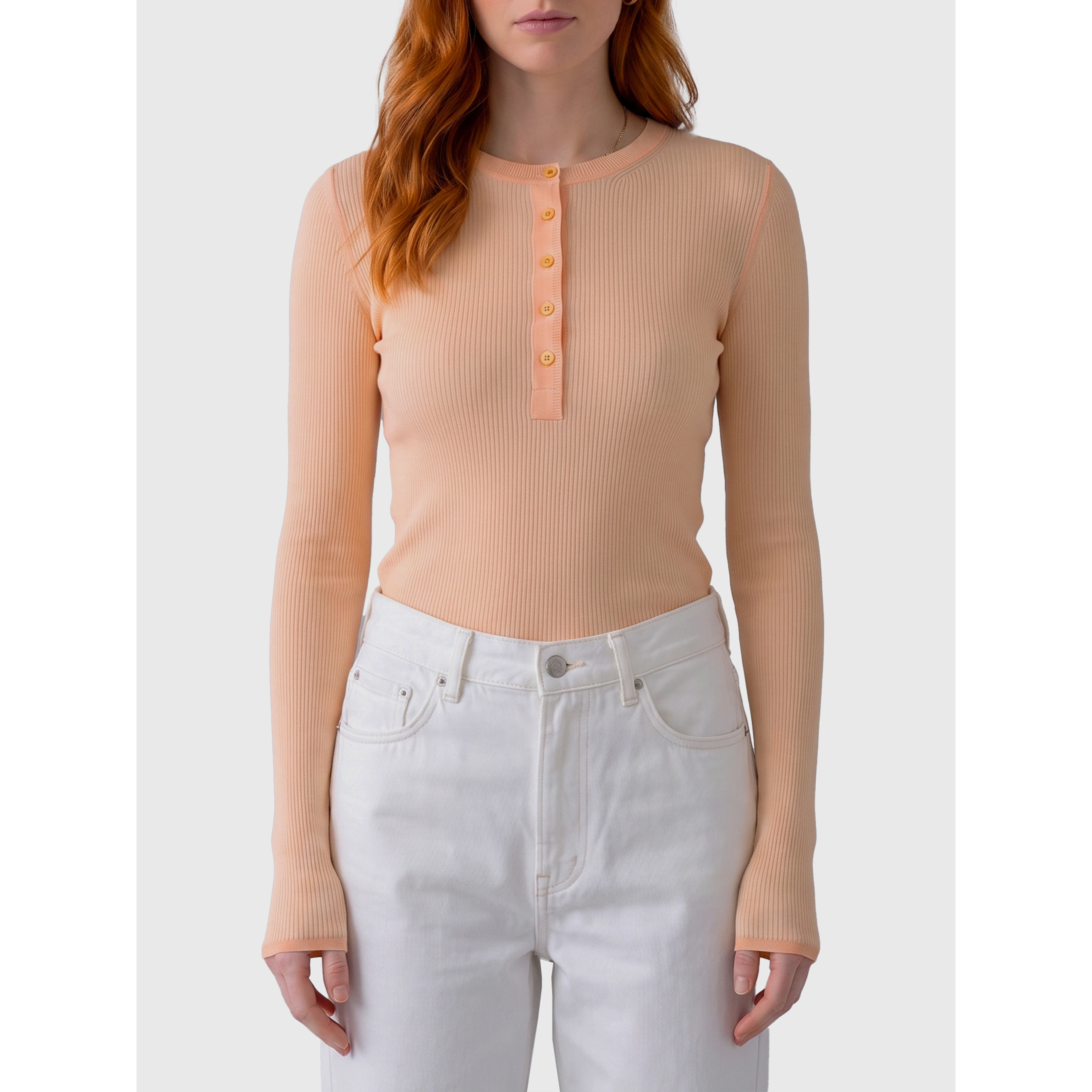 Bleached Orange ribbed top