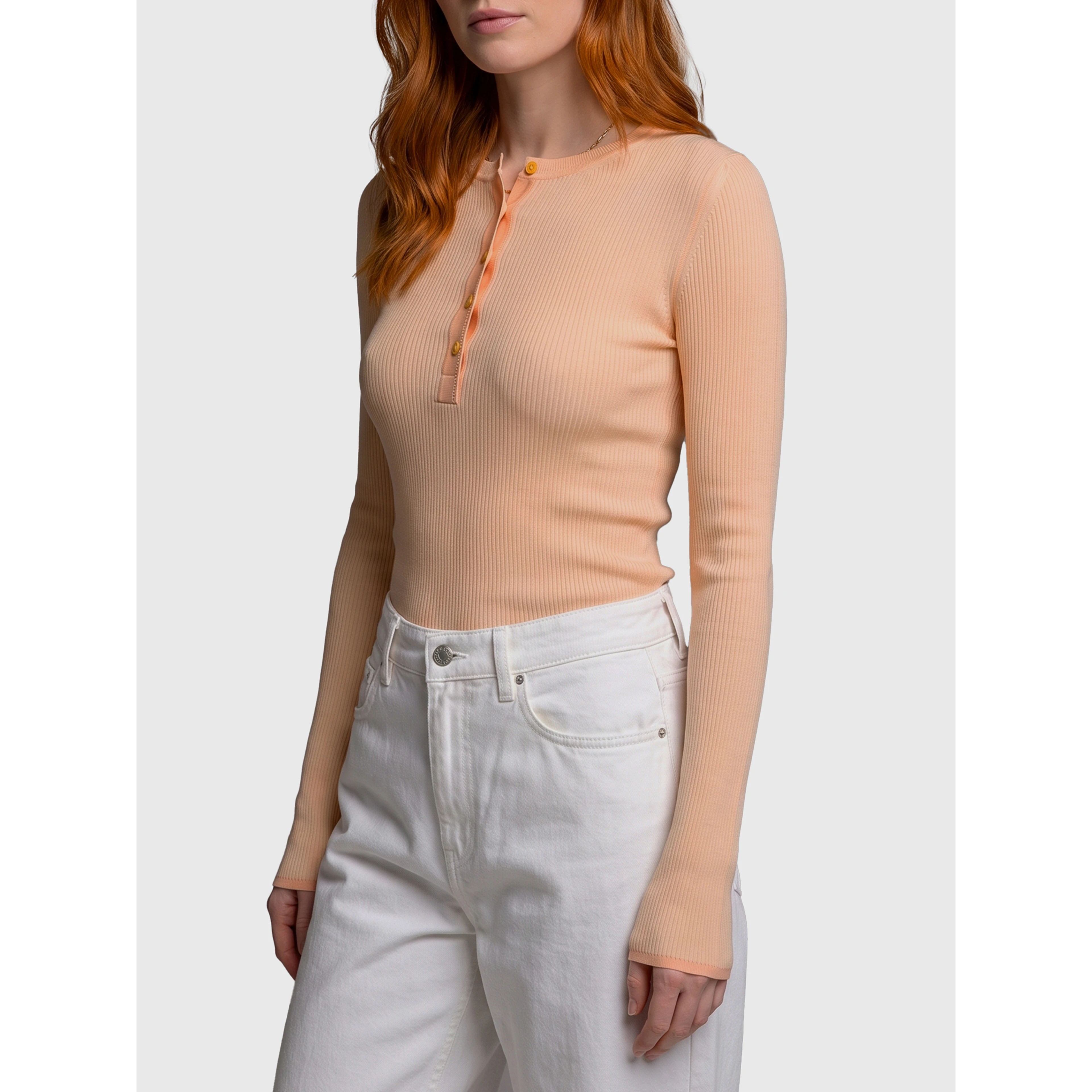 Bleached Orange ribbed top