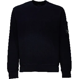 Brushed And Emerized Diagonal Fleece Crewneck Lens Sweatshirt