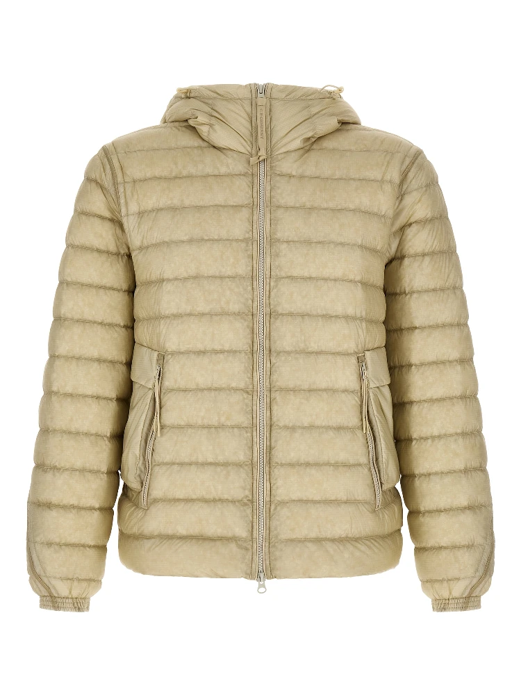 Beige Polyamide Full-Length Jacket