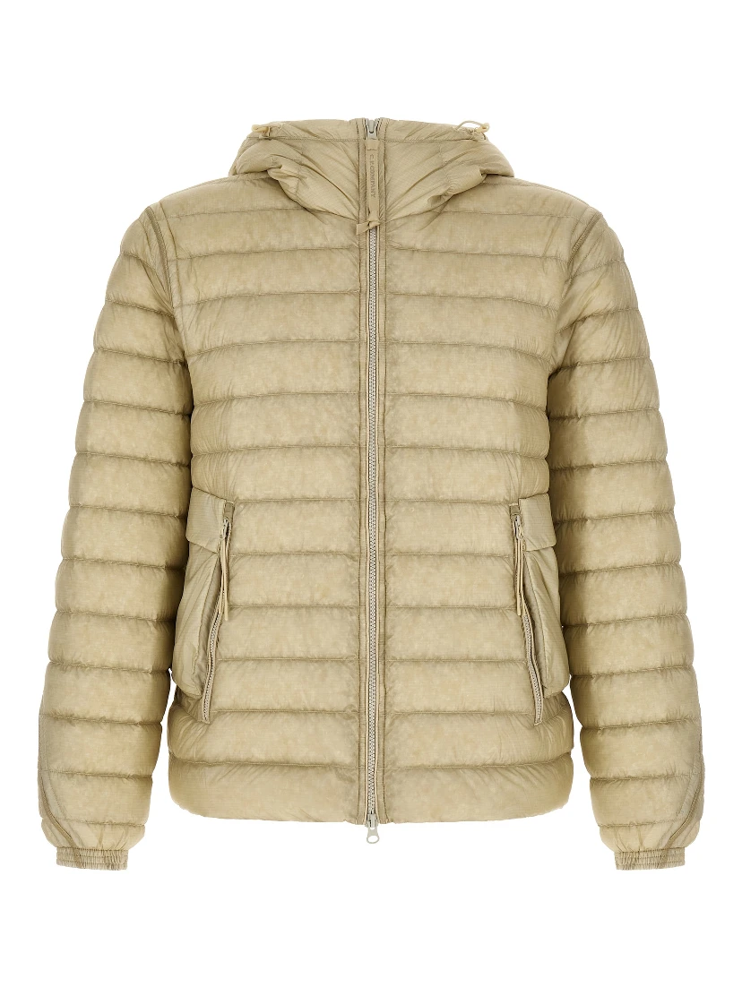Beige Polyamide Full-Length Jacket