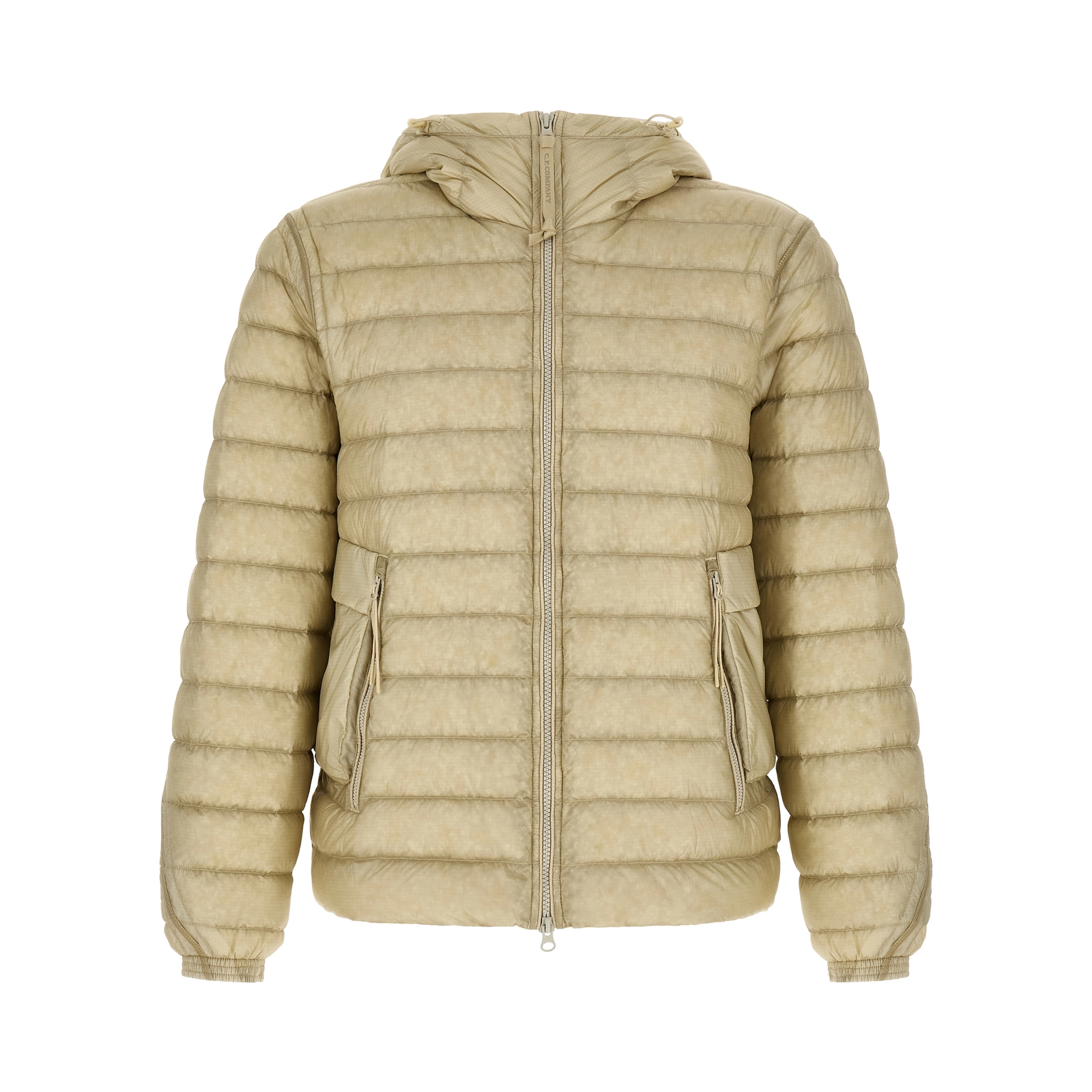 Beige Polyamide Full-Length Jacket