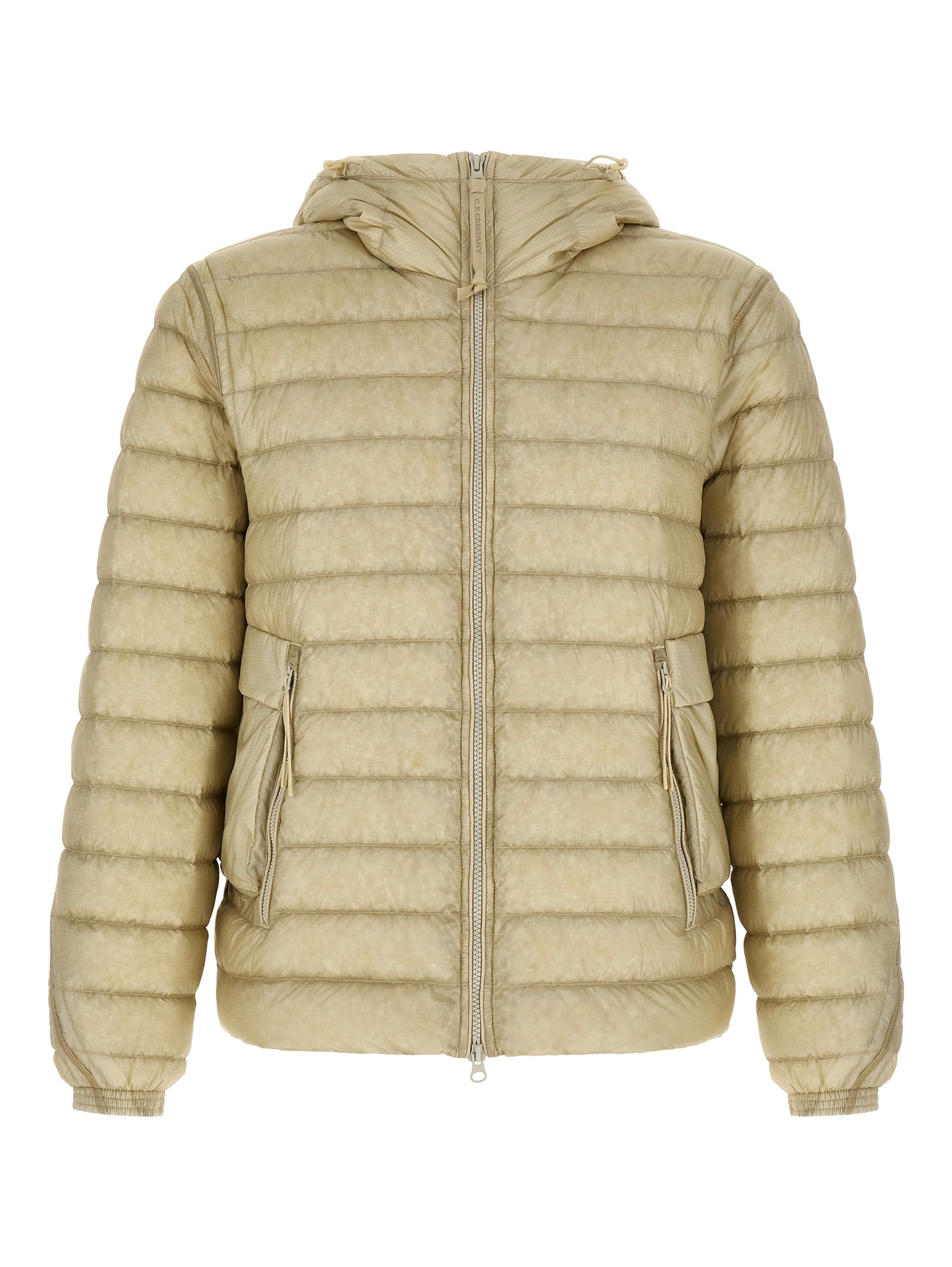 Beige Polyamide Full-Length Jacket