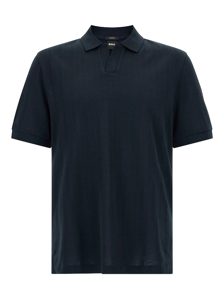 Blue Cotton Polo Shirt