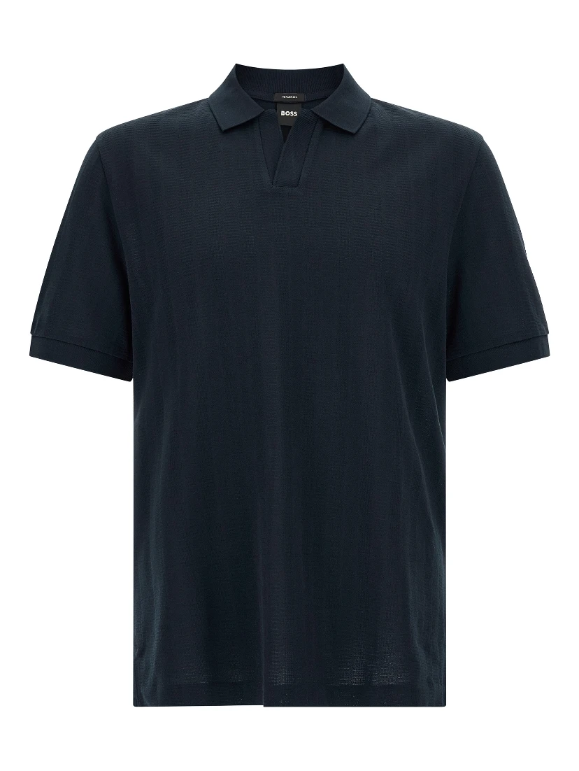 Blue Cotton Polo Shirt