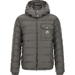 Gray Polyamide Full-Length Jacket