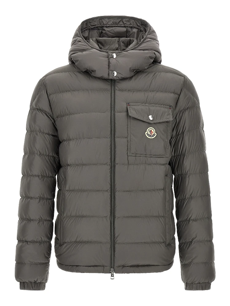 Gray Polyamide Full-Length Jacket