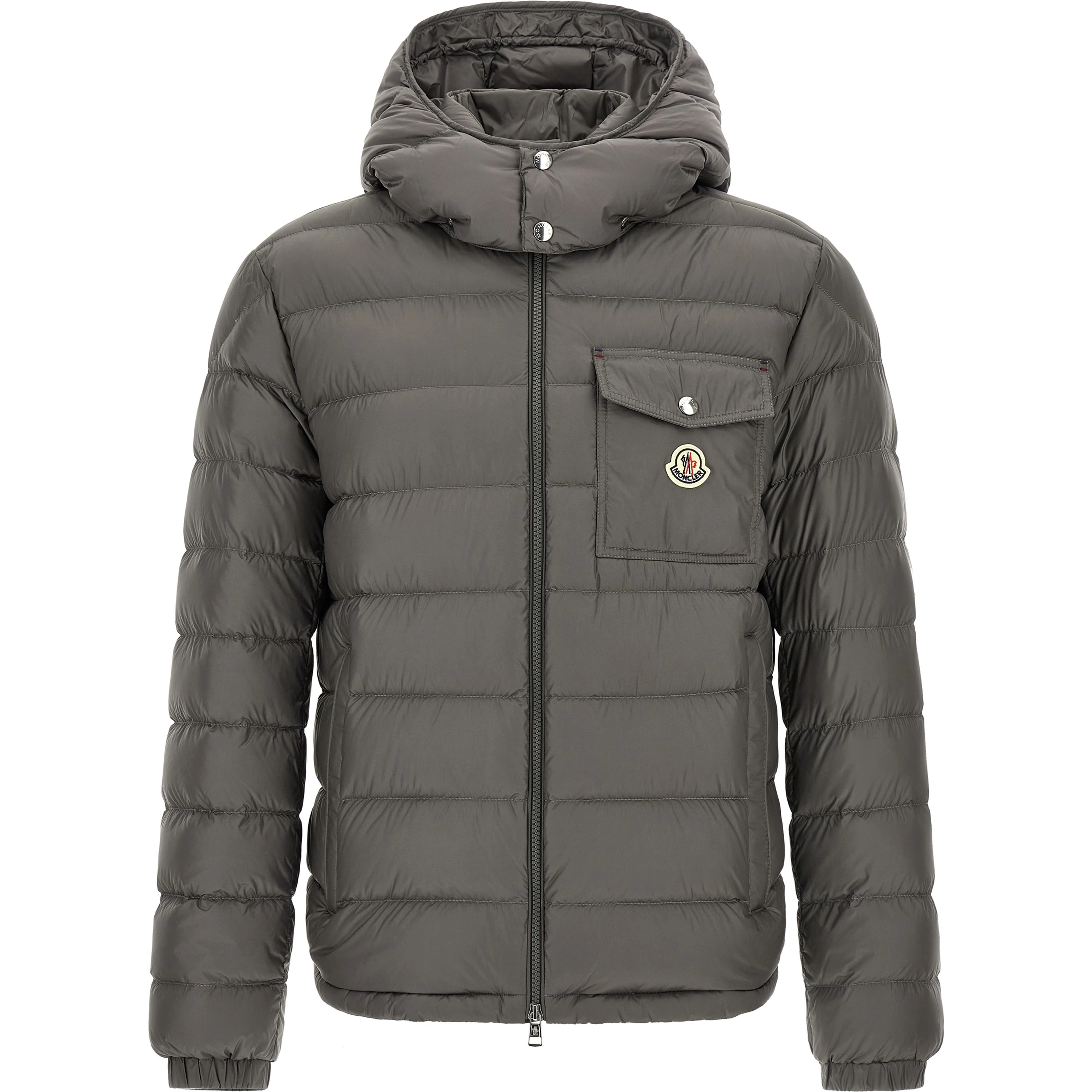 Gray Polyamide Full-Length Jacket