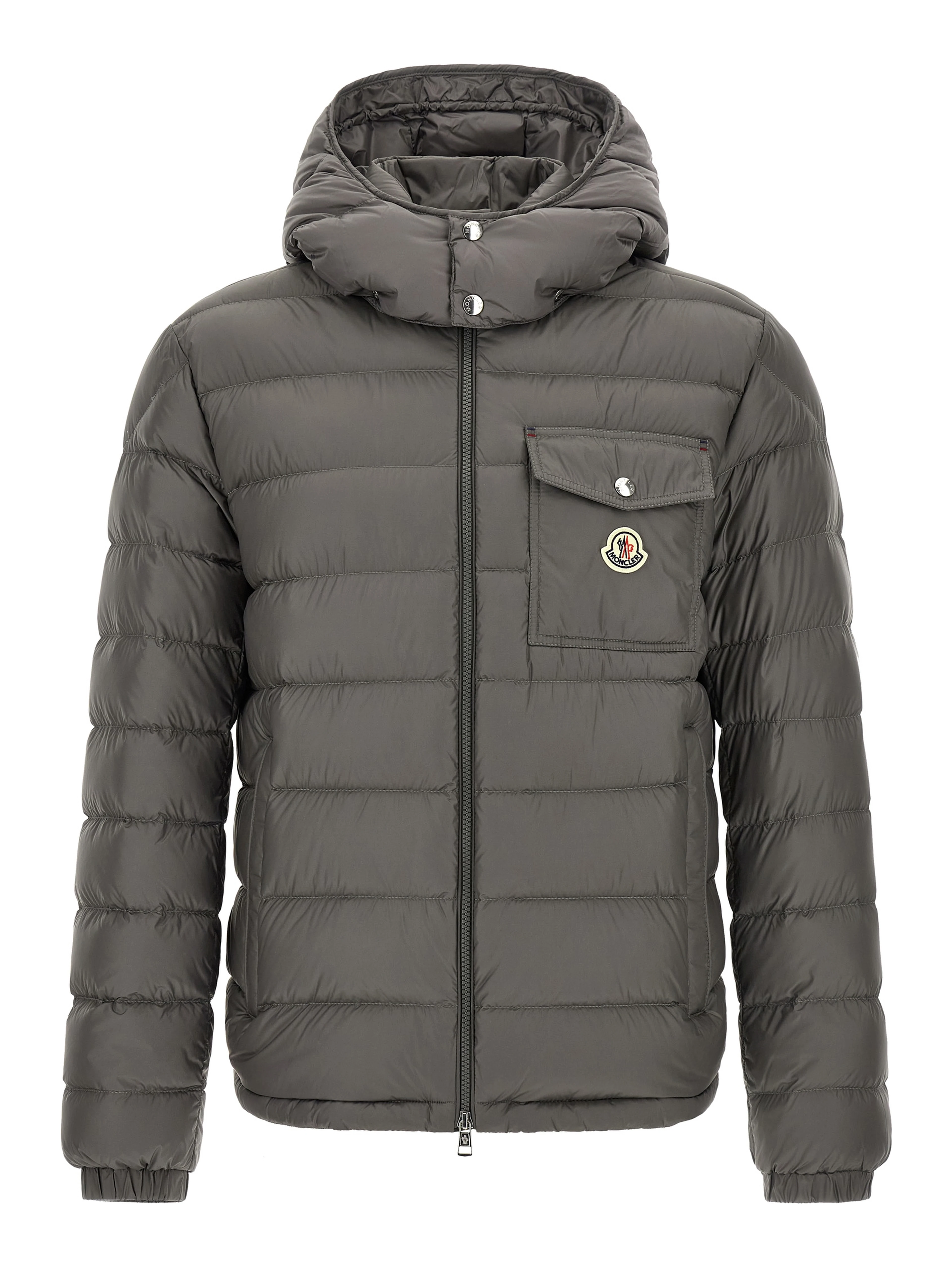 Gray Polyamide Full-Length Jacket