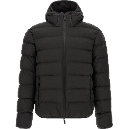 Black Polyester Full-Length Jacket