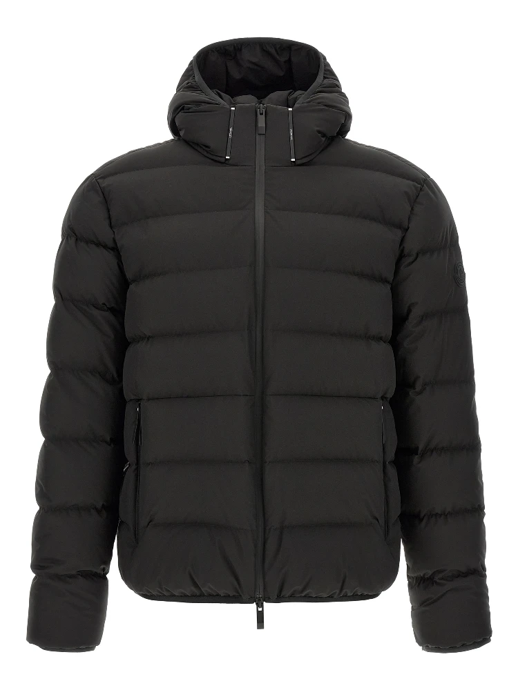 Black Polyester Full-Length Jacket