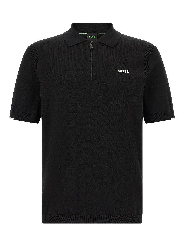 Black Cotton Polo Shirt
