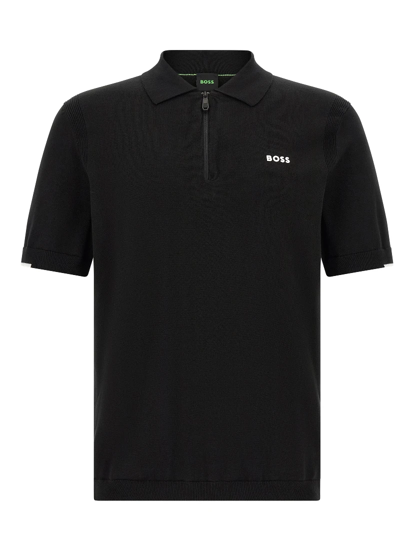 Black Cotton Polo Shirt