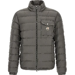 Gray Polyamide Full-Length Jacket