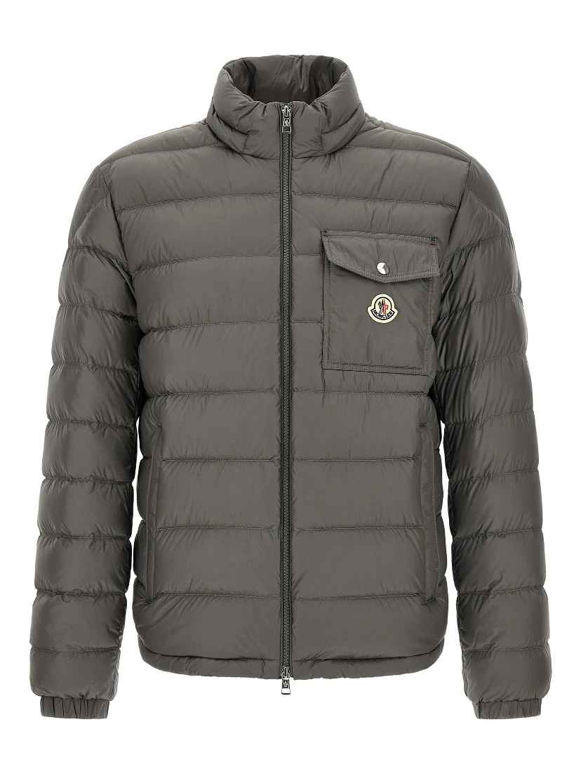 Gray Polyamide Full-Length Jacket