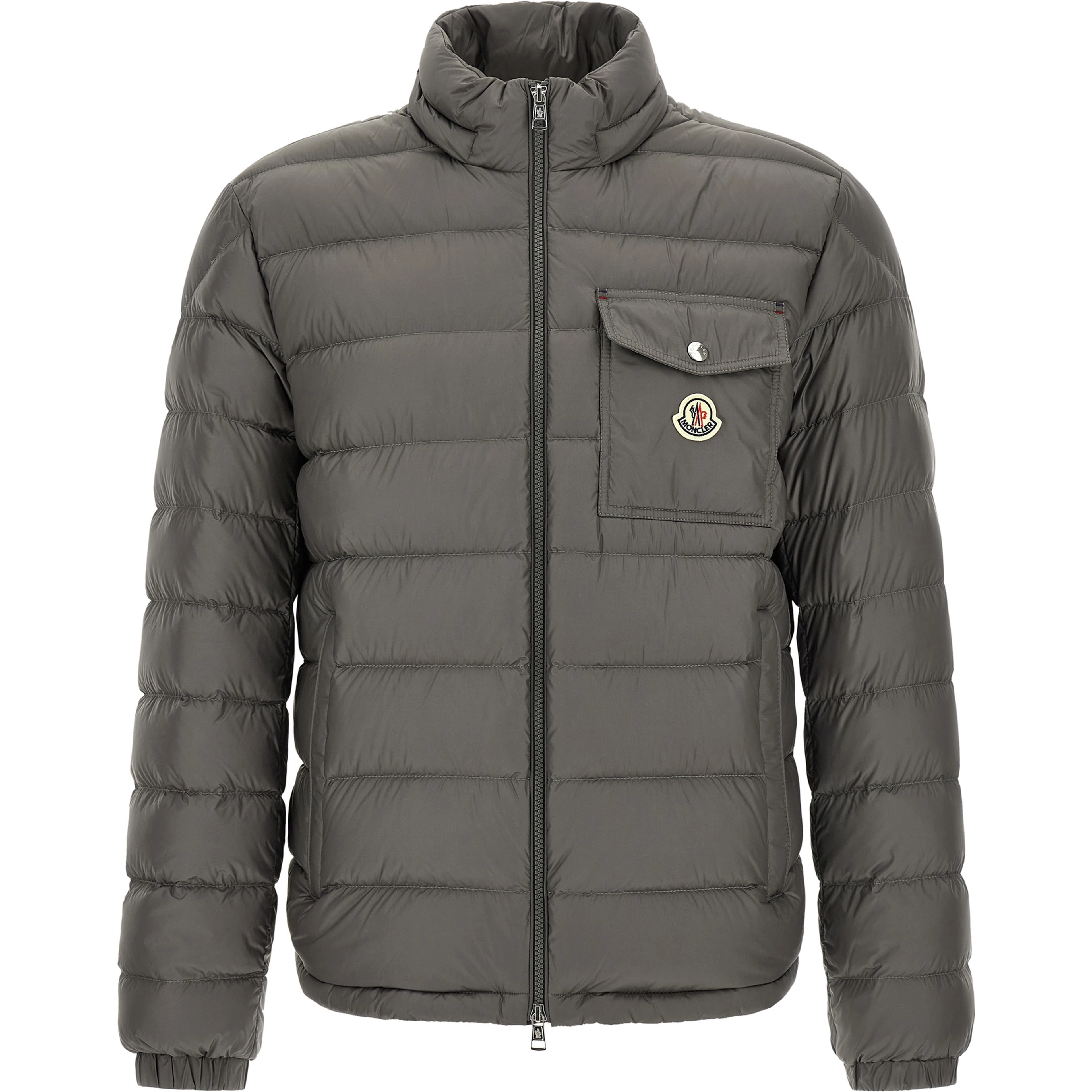 Gray Polyamide Full-Length Jacket