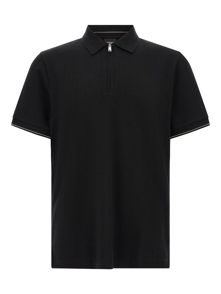 Black Cotton Polo Shirt
