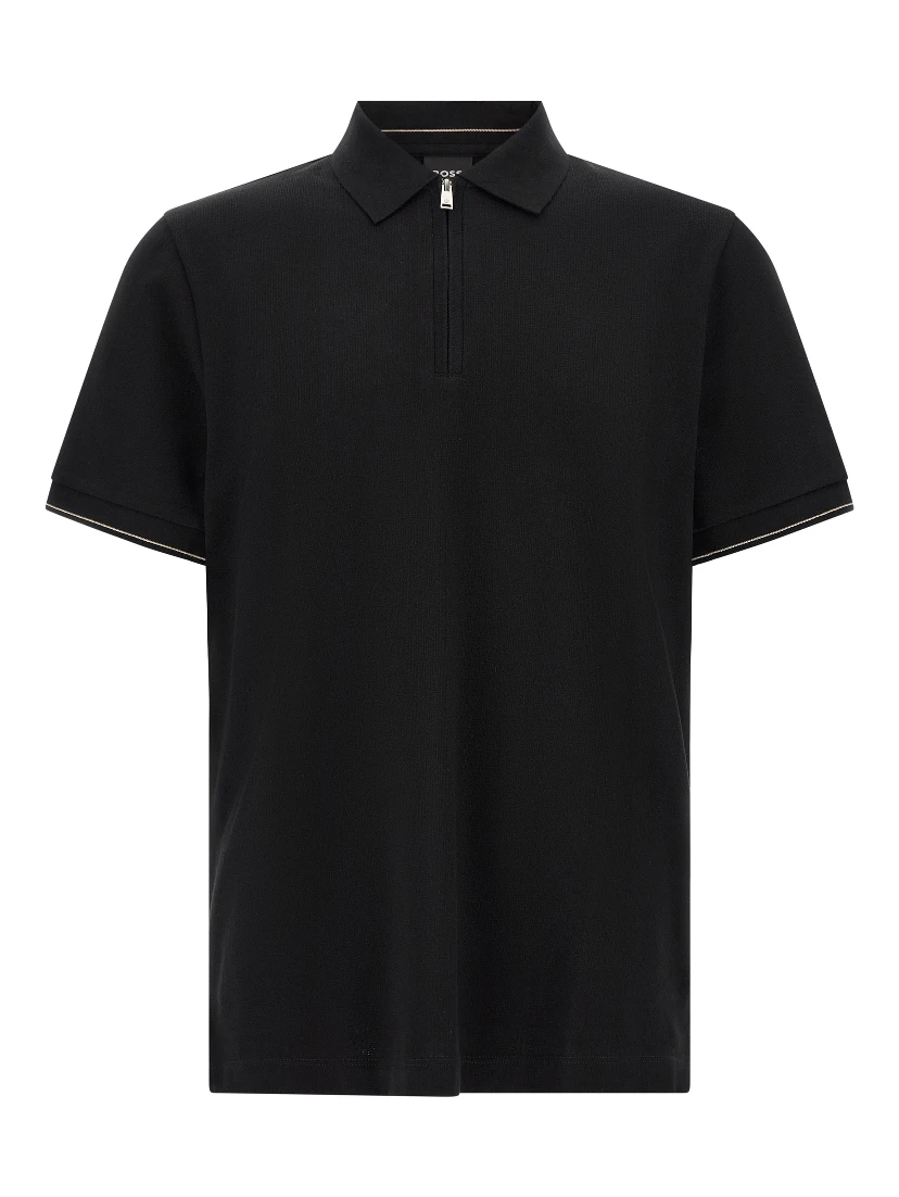 Black Cotton Polo Shirt