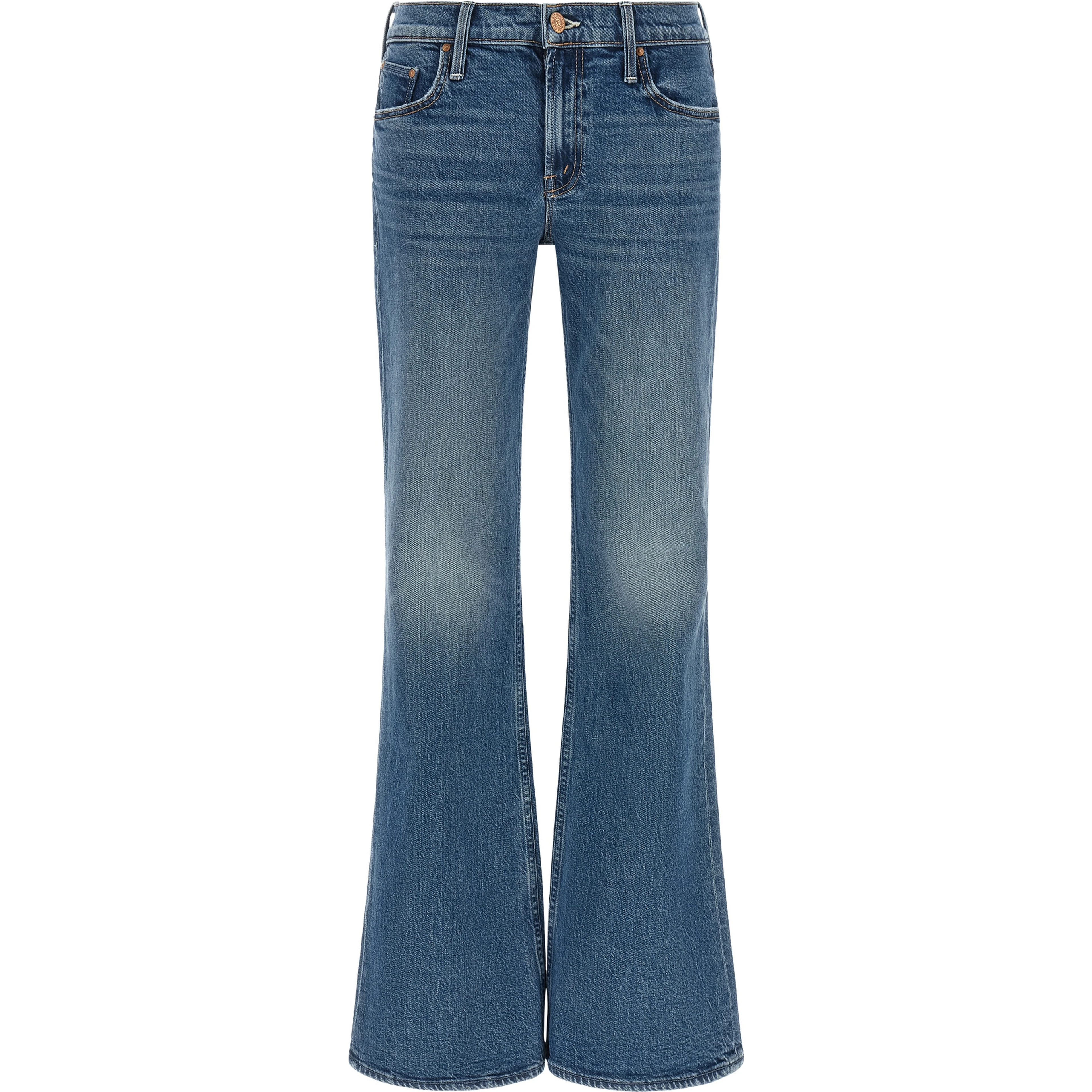 Blue Cotton Bootcut Jeans