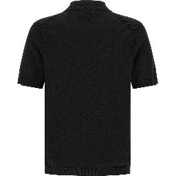 Black Cotton Polo Shirt