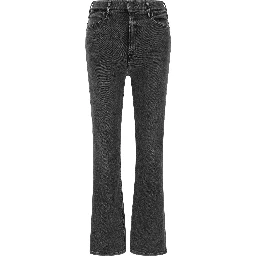 Gray Cotton Flared Jeans