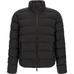 Black Polyester Full-Length Jacket