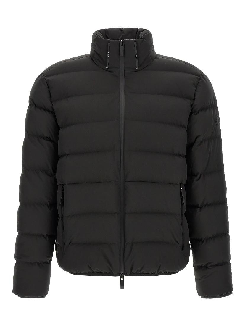 Black Polyester Full-Length Jacket