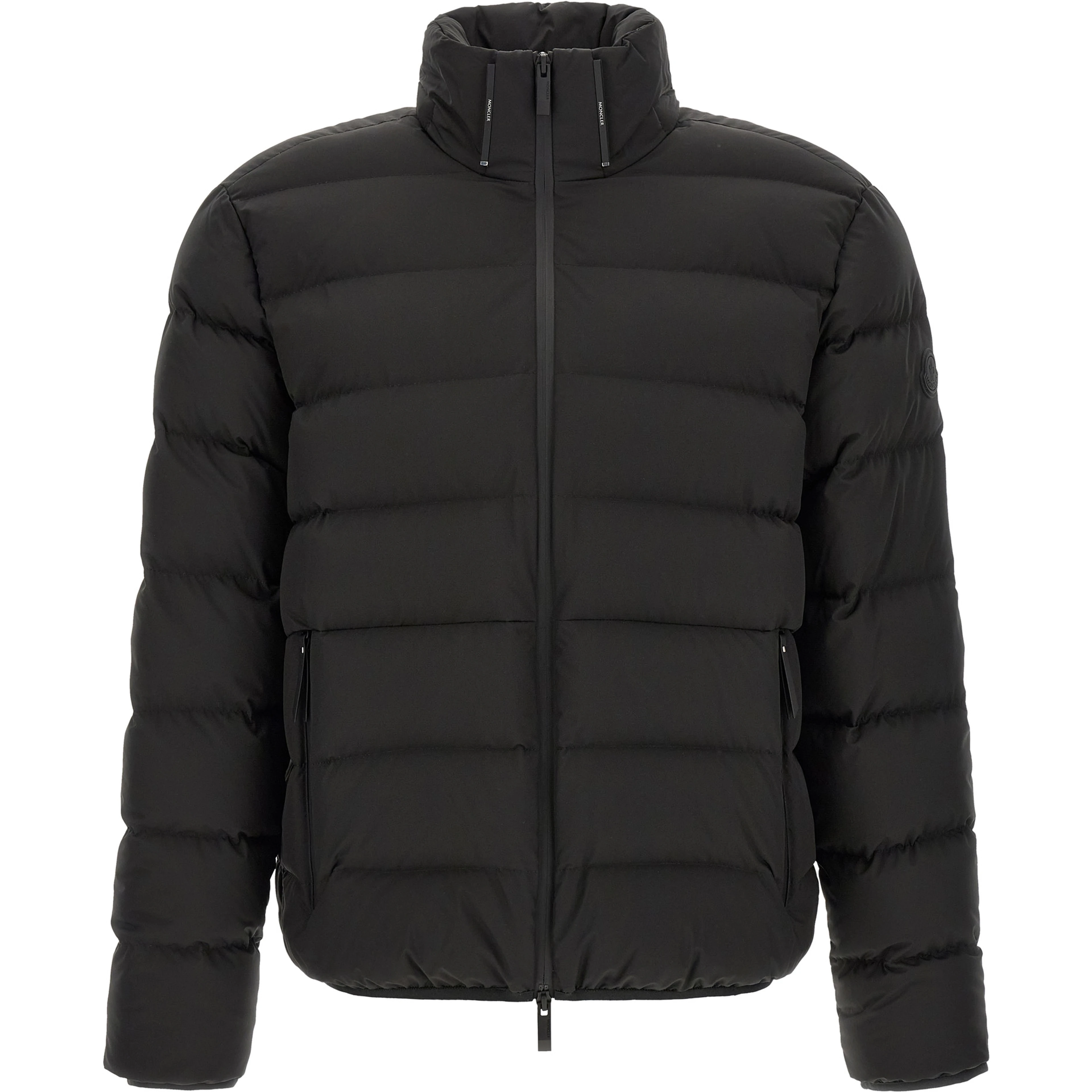 Black Polyester Full-Length Jacket