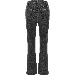 Gray Cotton Flared Jeans