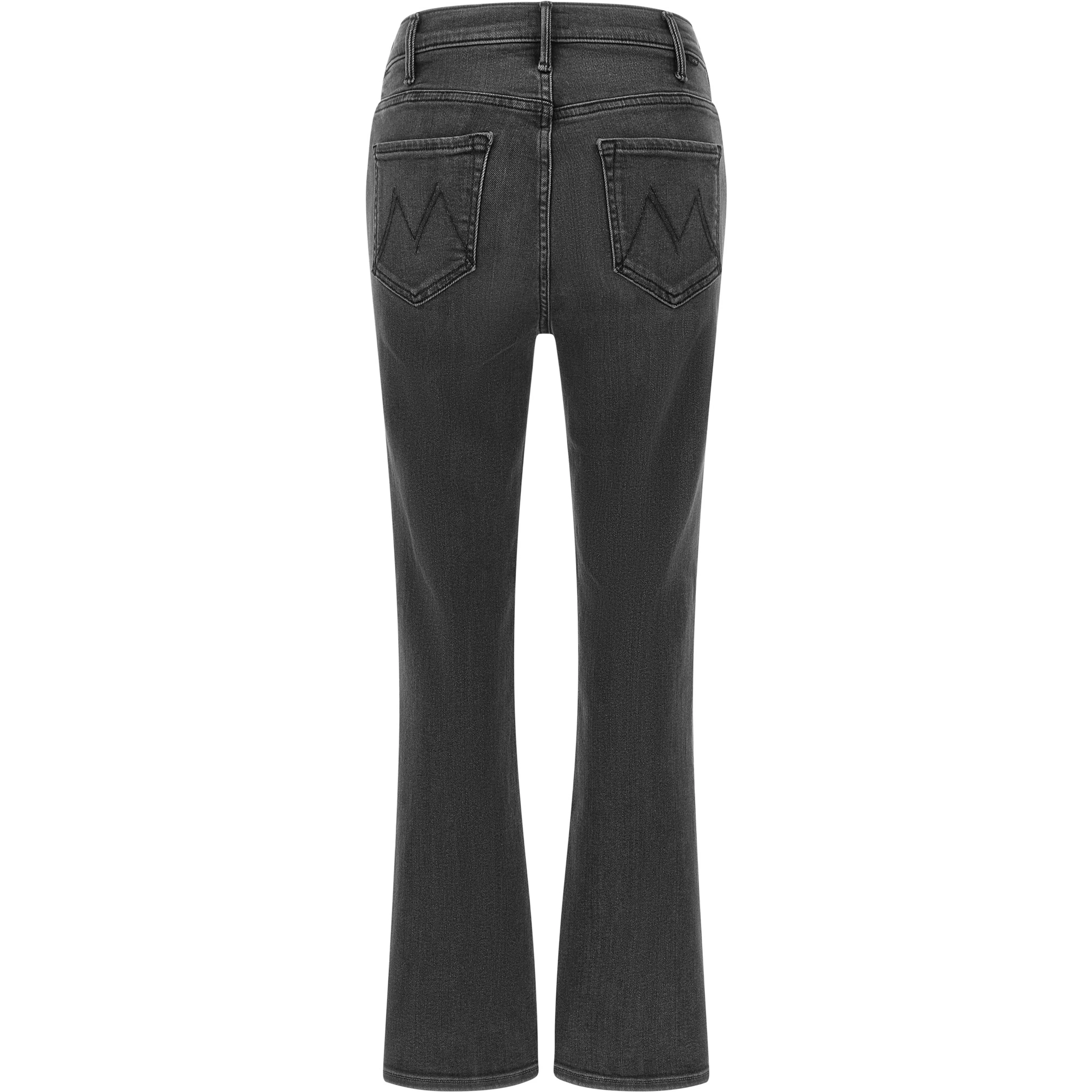 Gray Cotton Flared Jeans