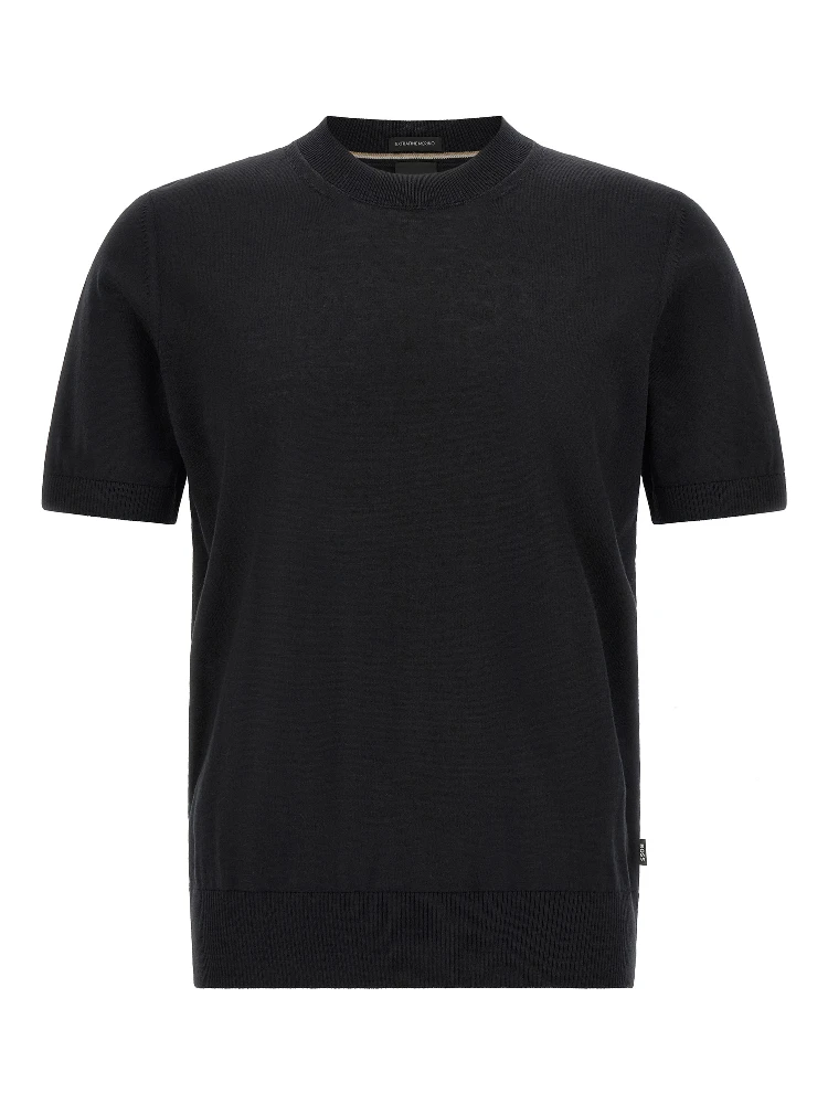 Black Virgin Wool T-Shirt