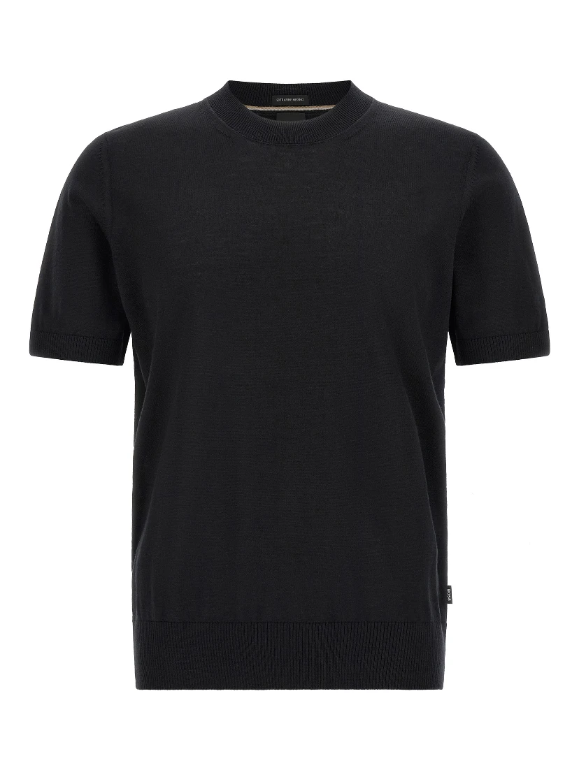 Black Virgin Wool T-Shirt
