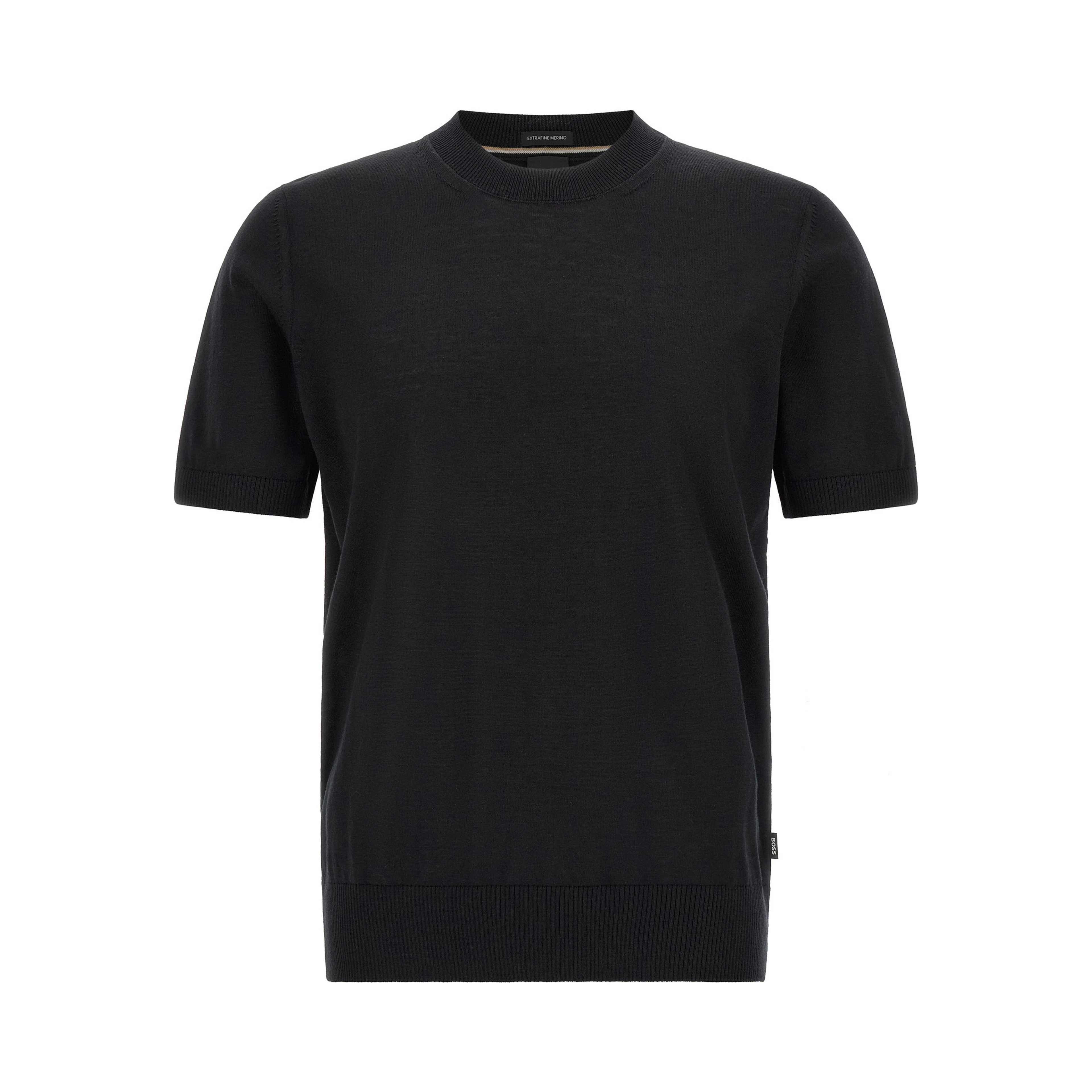 Black Virgin Wool T-Shirt