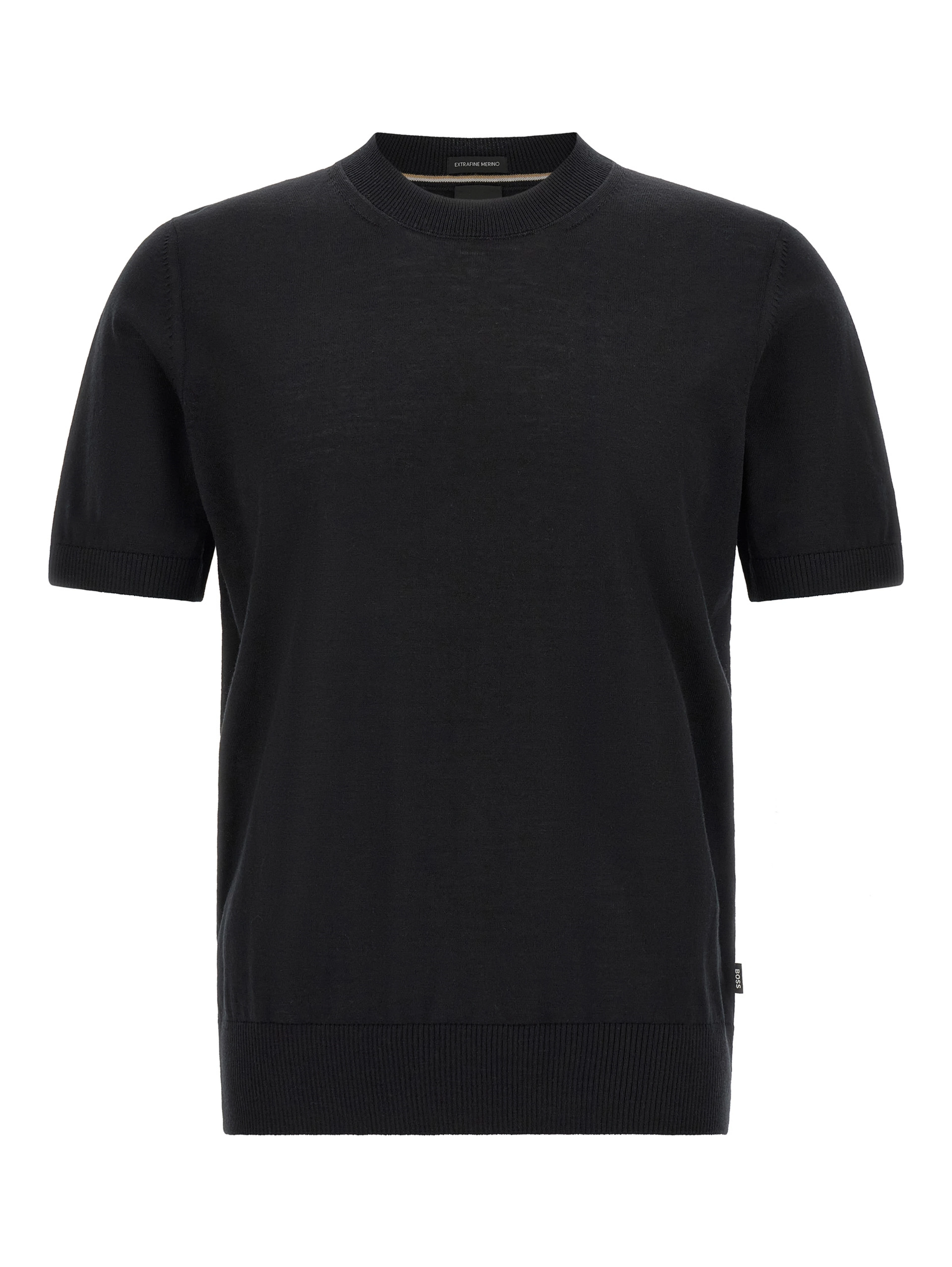 Black Virgin Wool T-Shirt