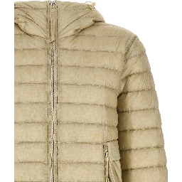 Beige Polyamide Full-Length Jacket