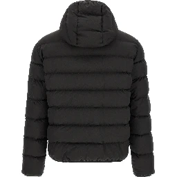 Black Polyester Full-Length Jacket
