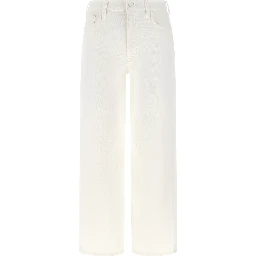 White Cotton Straight-Leg Jeans