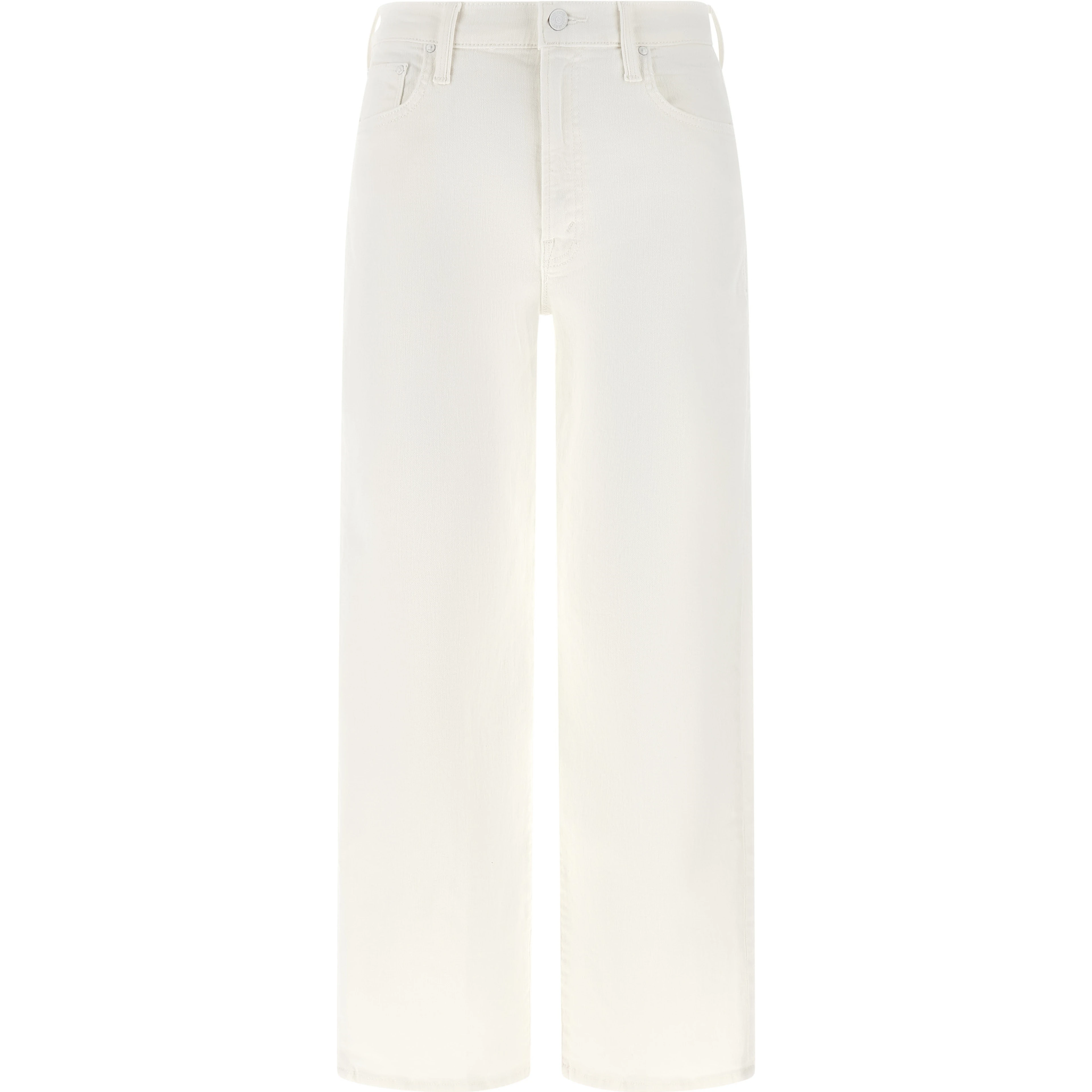 White Cotton Straight-Leg Jeans