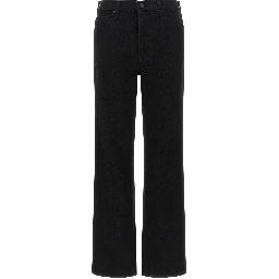 Black Cotton Flared Jeans