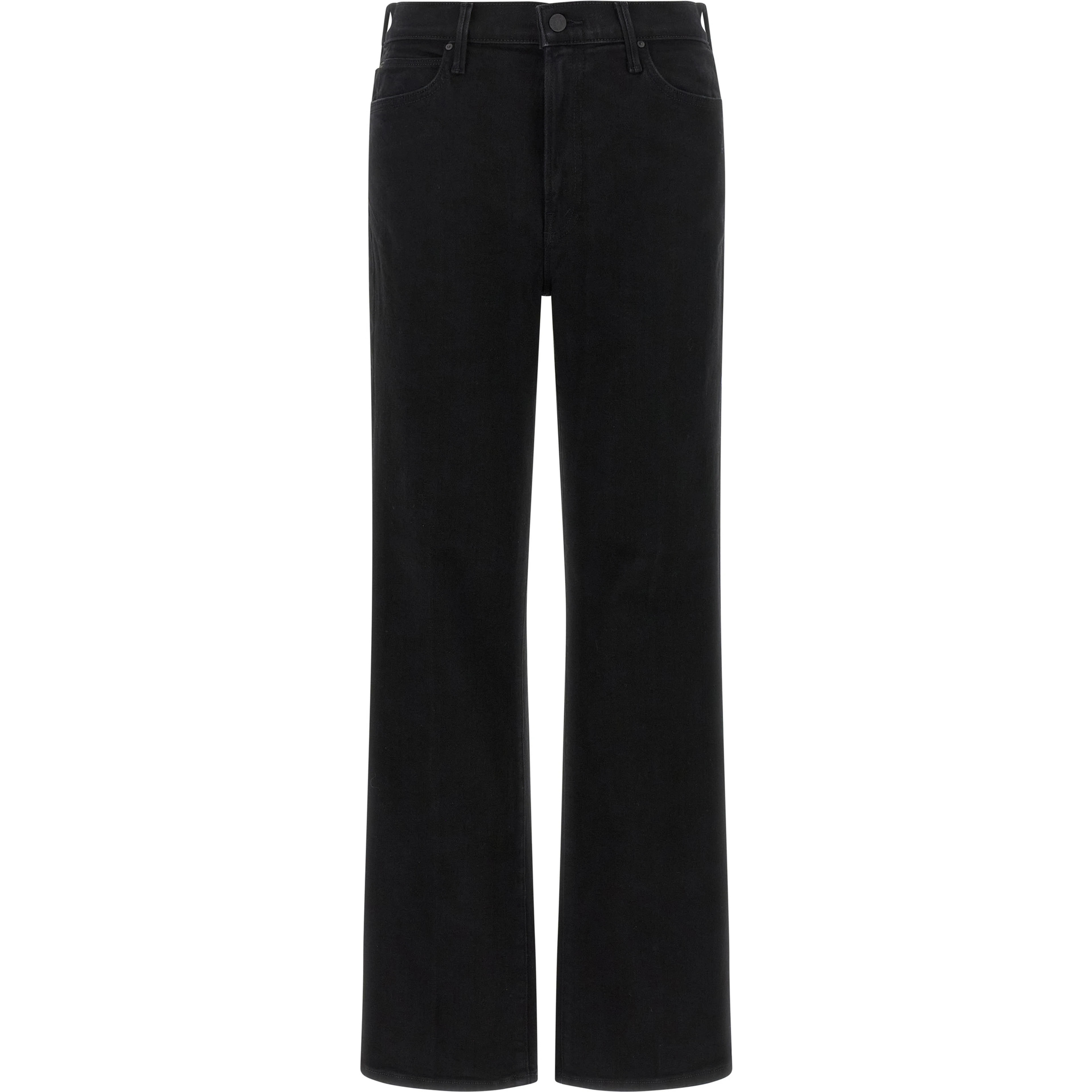 Black Cotton Flared Jeans
